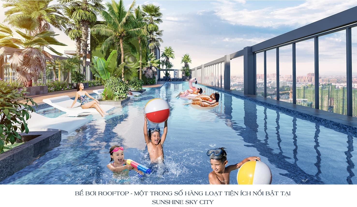 Hồ bơi vô cực Rooftop chuẩn Resort